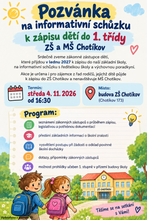 Pozvánka na školní informativní schůzku